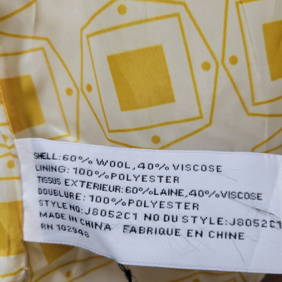 Tulle Front Button Coat Yellow Women's Size Small. Excellent Condition Pre-owned - Picture 10 of 10